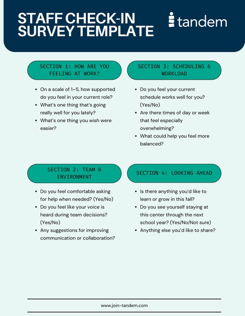 Staff Check-In Survey Template
