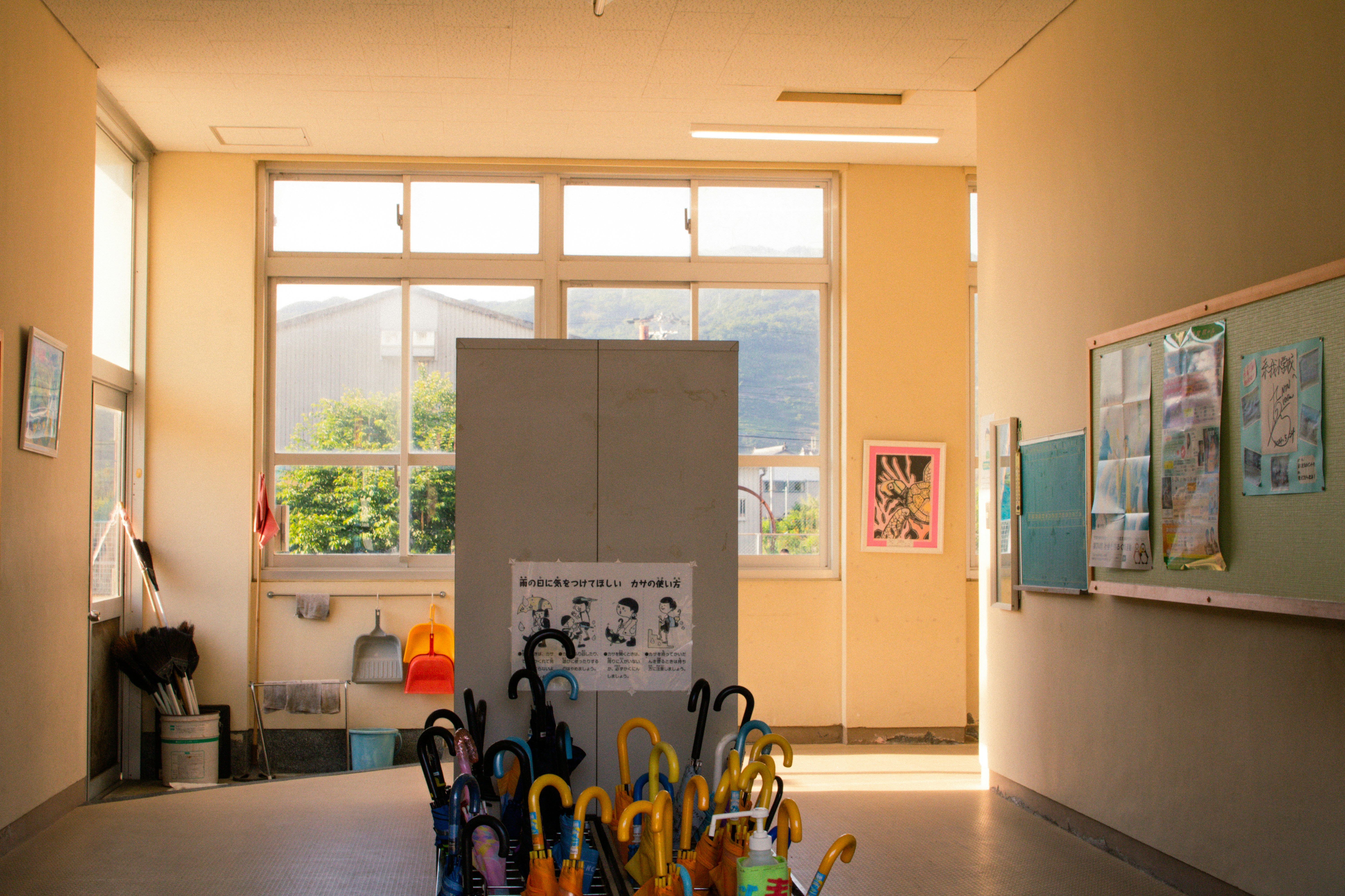 school-hallway-with-umbrellas